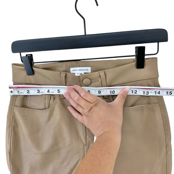 NWT Good American Women Better Than Leather Good Boy Pant Warm Caramel sz 2/26 - Picture 14 of 15